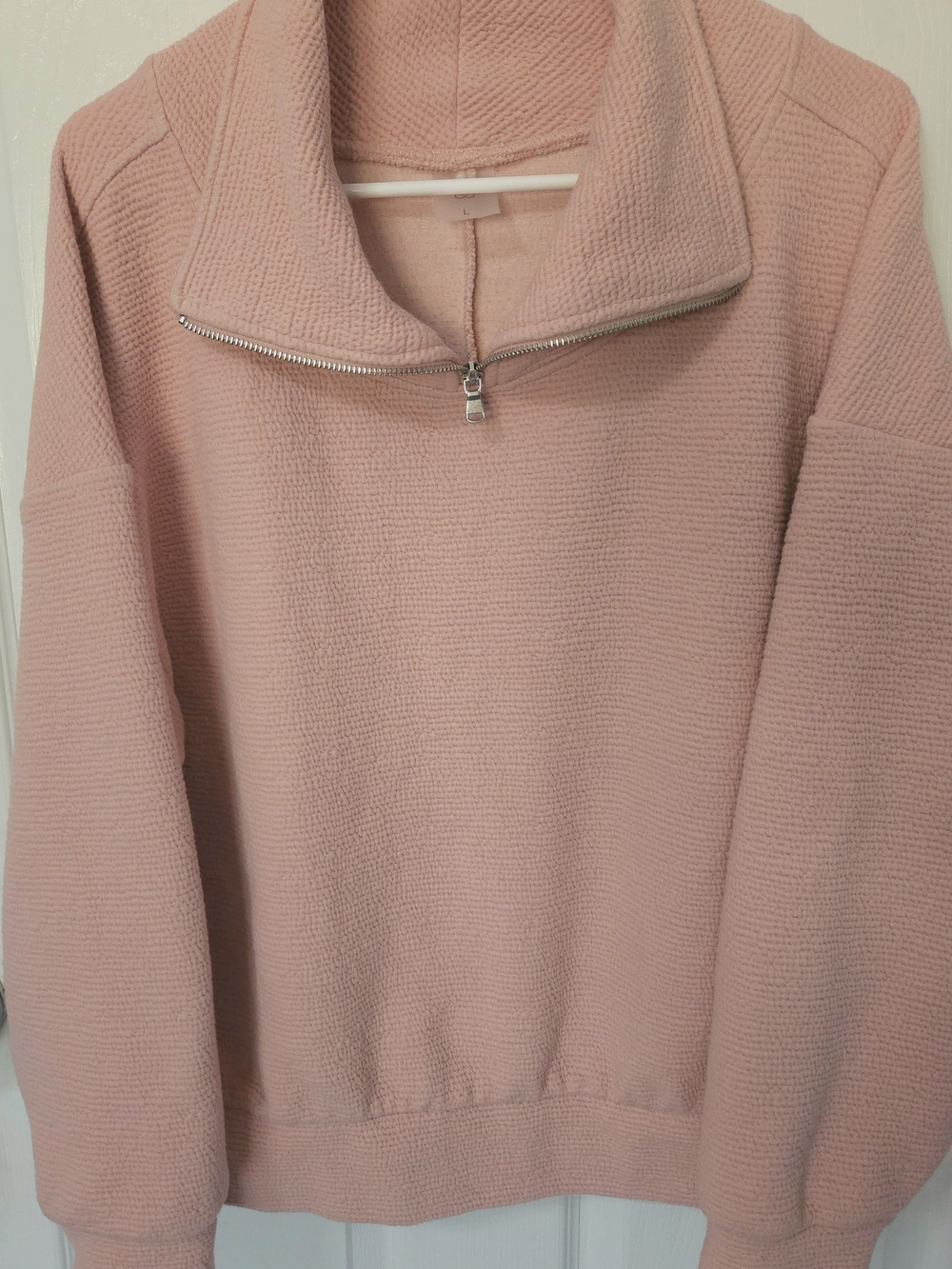 CALIA Women's Pink Half-Zip Cowl Sweater